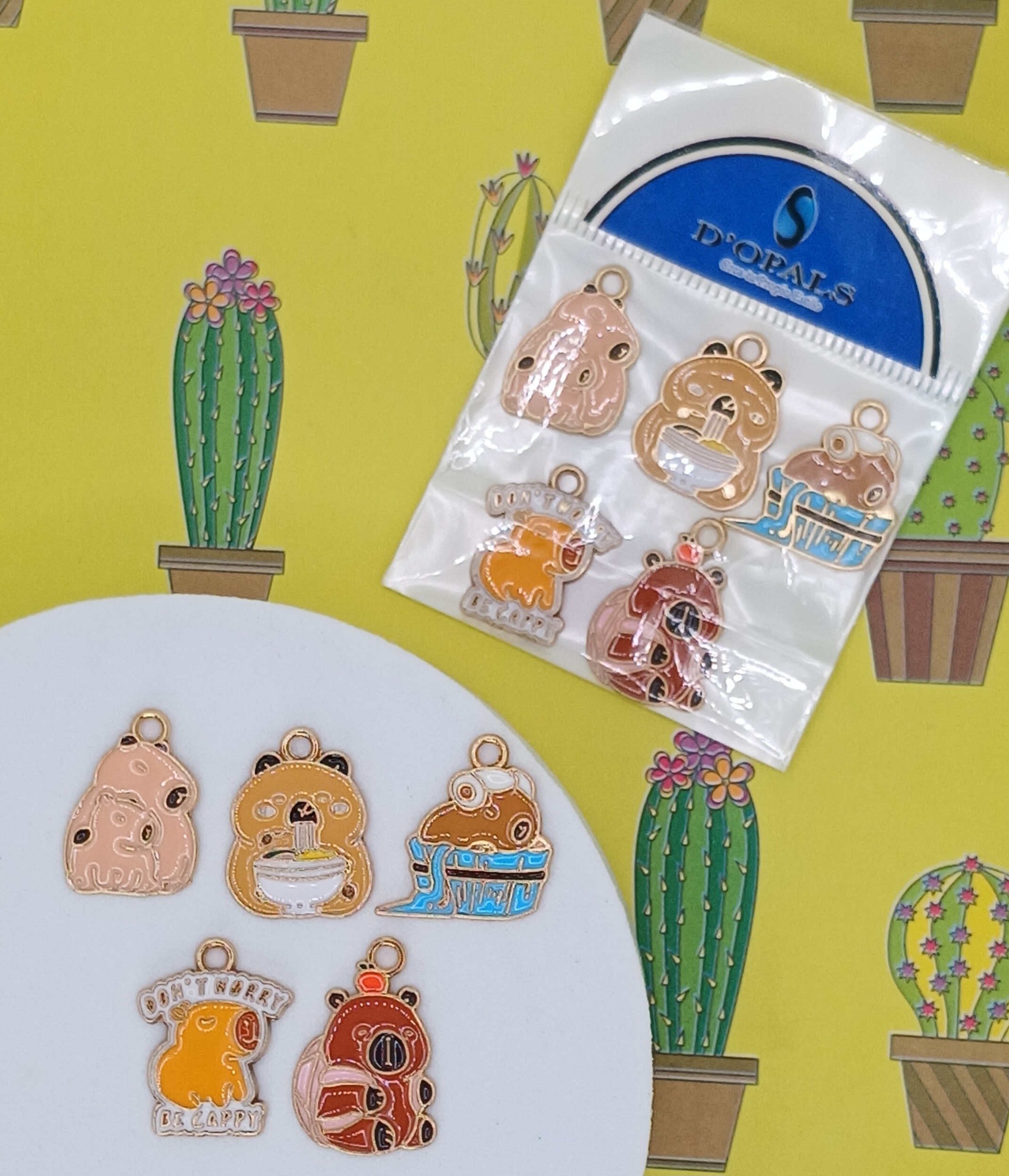 DIJES DE CAPIBARA ENAMEL 5PCS