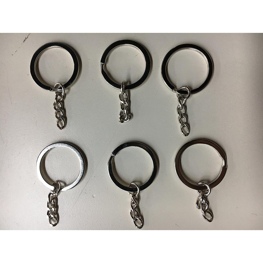 ARGOLLA PARA LLAVERO PLATEADA 30MM 6PCS