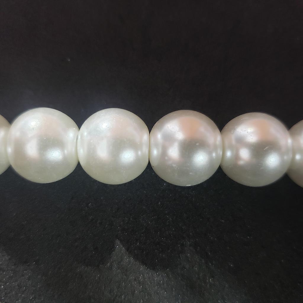PERLA ACRILICA BLANCA CON VIDRIO 14MM