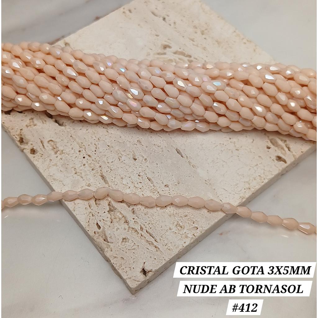 CRISTAL DE GOTA 3X5MM NUDE AB TORNASOL