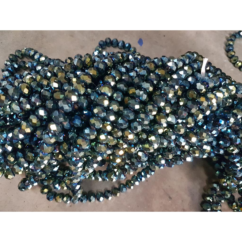 CRISTAL RONDEL VERDE TORNASOL 6MM