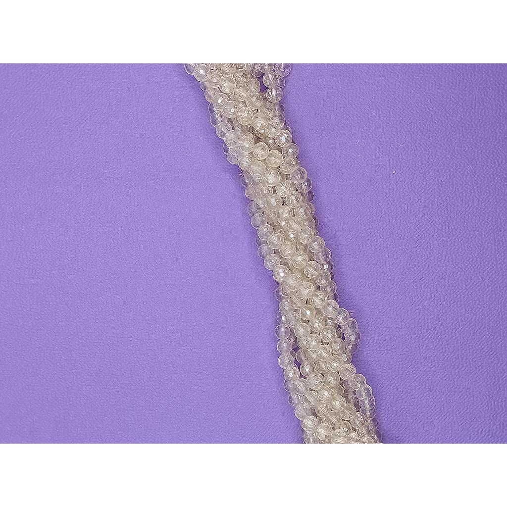 CRISTAL REDONDO FACETEADO BEIGE 6MM
