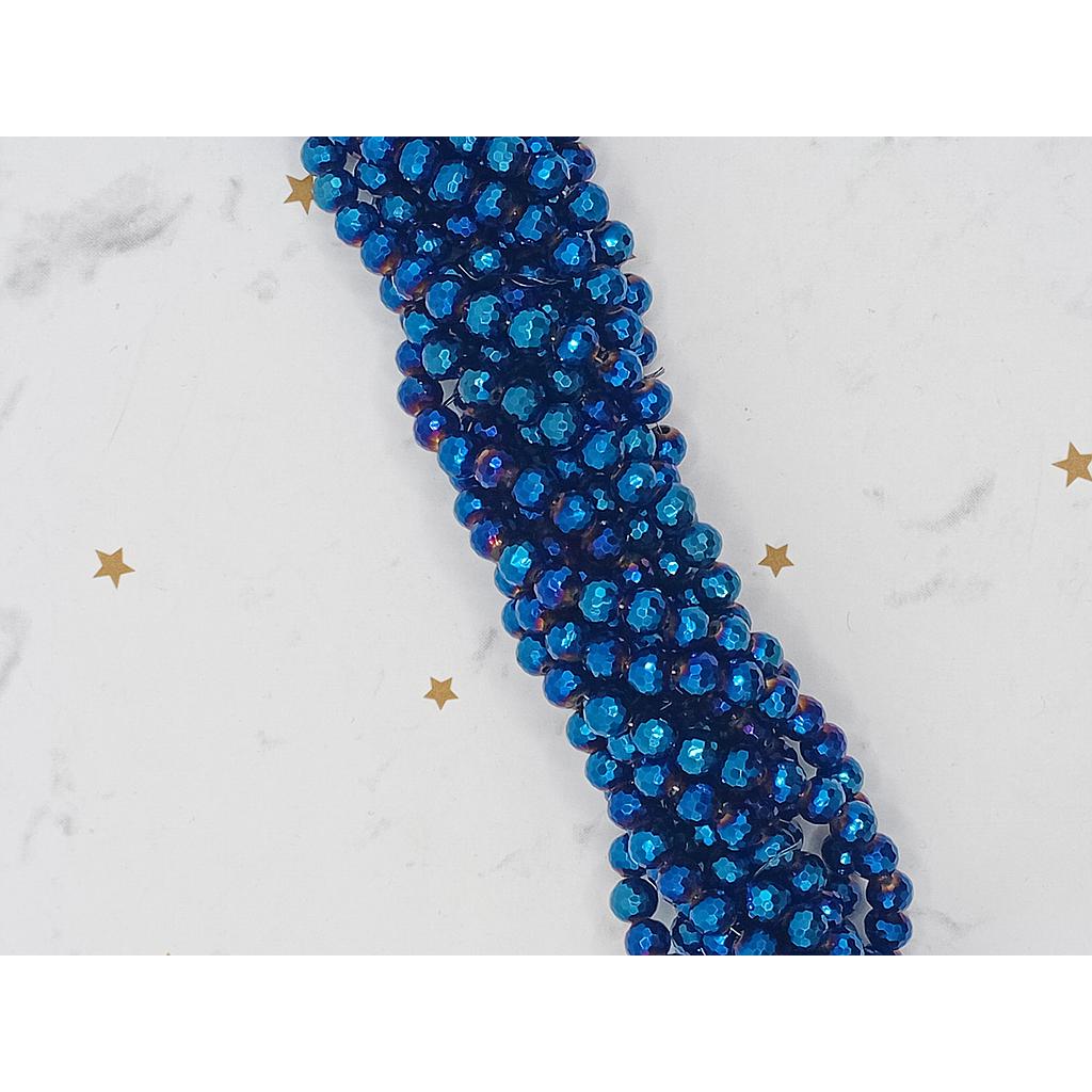 CRISTAL FACETEADO AZUL METALICO 6MM