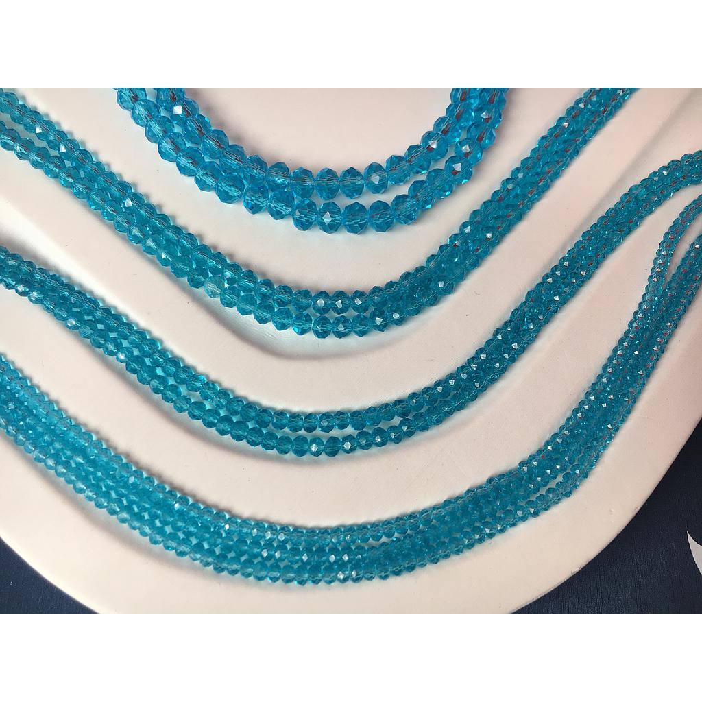 CRISTAL RONDEL AZUL TIFFANY 8MM