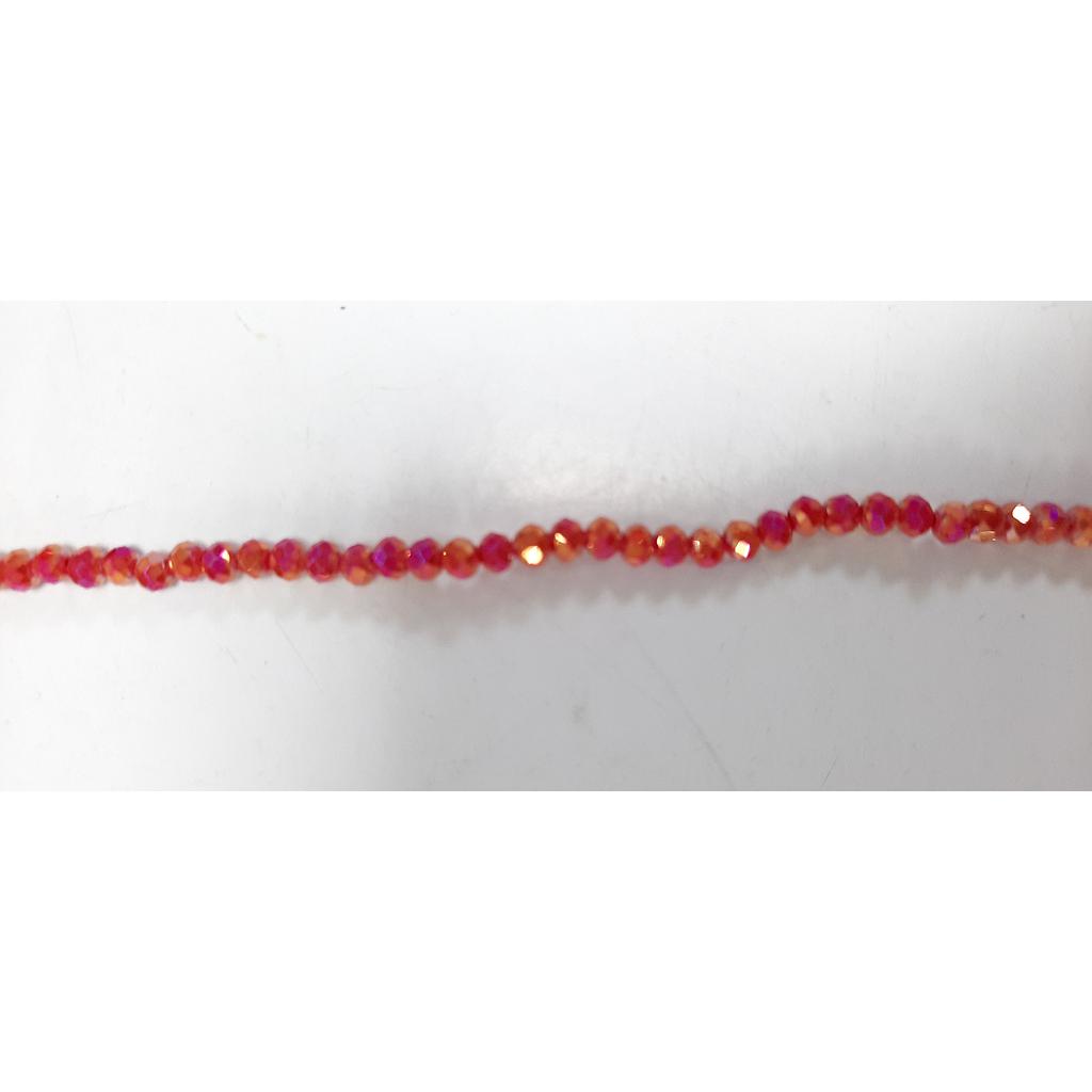 CRISTAL RONDEL ROJO PAYASO TORNASOL 4MM