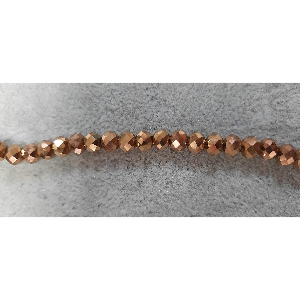 CRISTAL RONDEL BRONCE METALICO 6MM