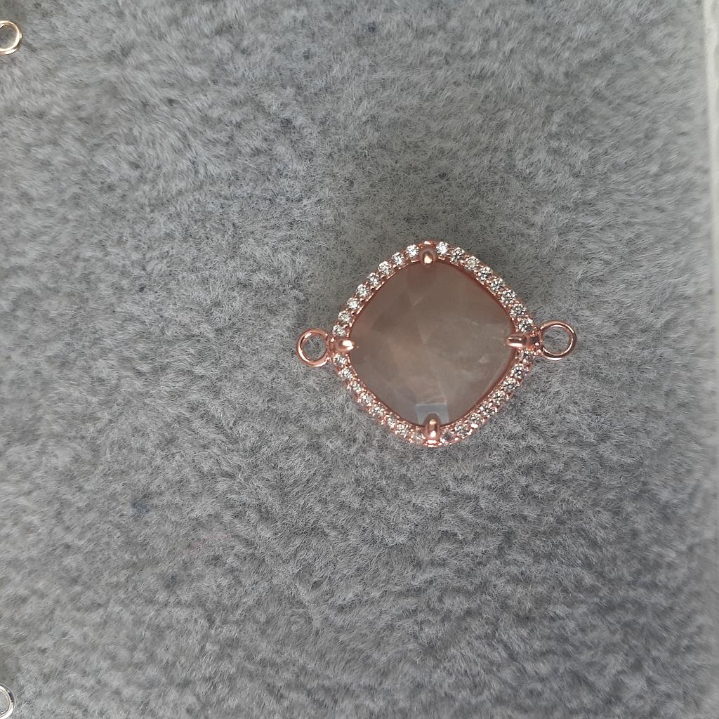 DIJE MICROCIRCON ROSADO PIEDRA