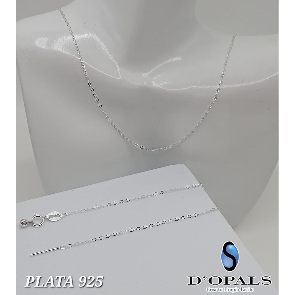CADENA TERMINADA CON PIN DE AGUJA AJUSTABLE DE PLATA 925 45CM