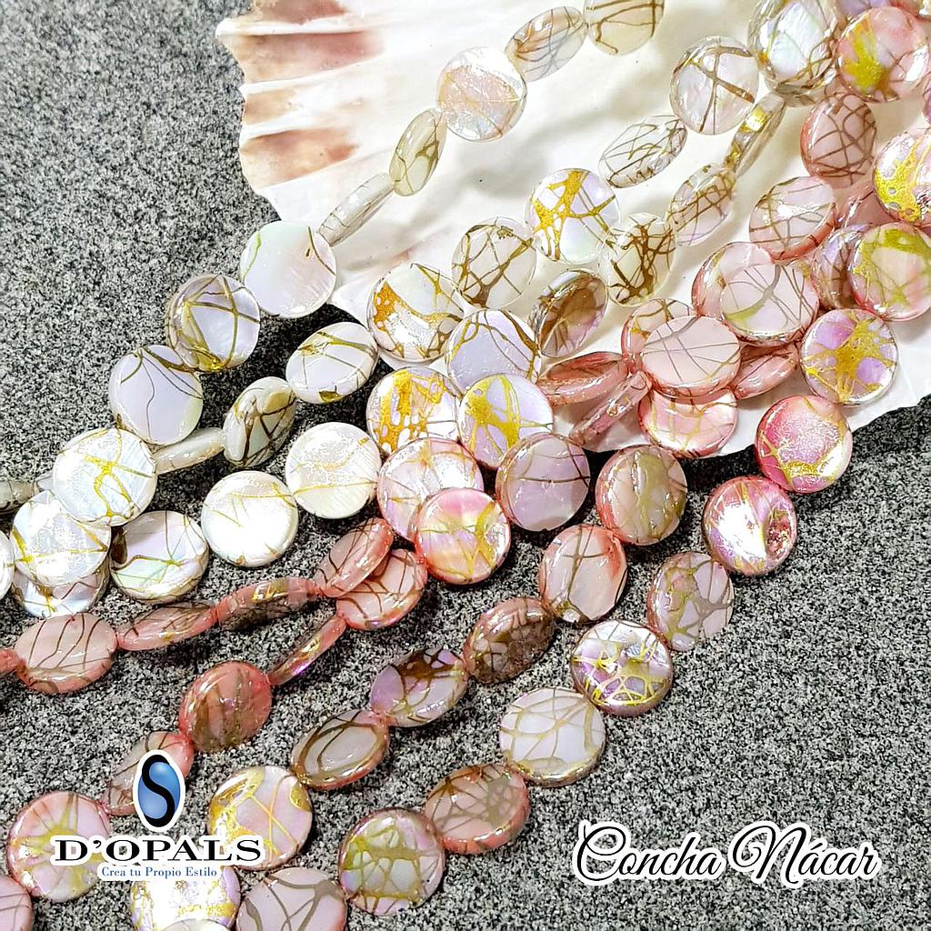 CONCHA NACAR MONEDA ROSADA 20MM