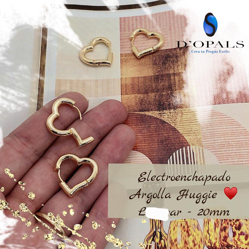 ARGOLLA HUGGIE CORAZON 20MM ELECTROENCHAPADO