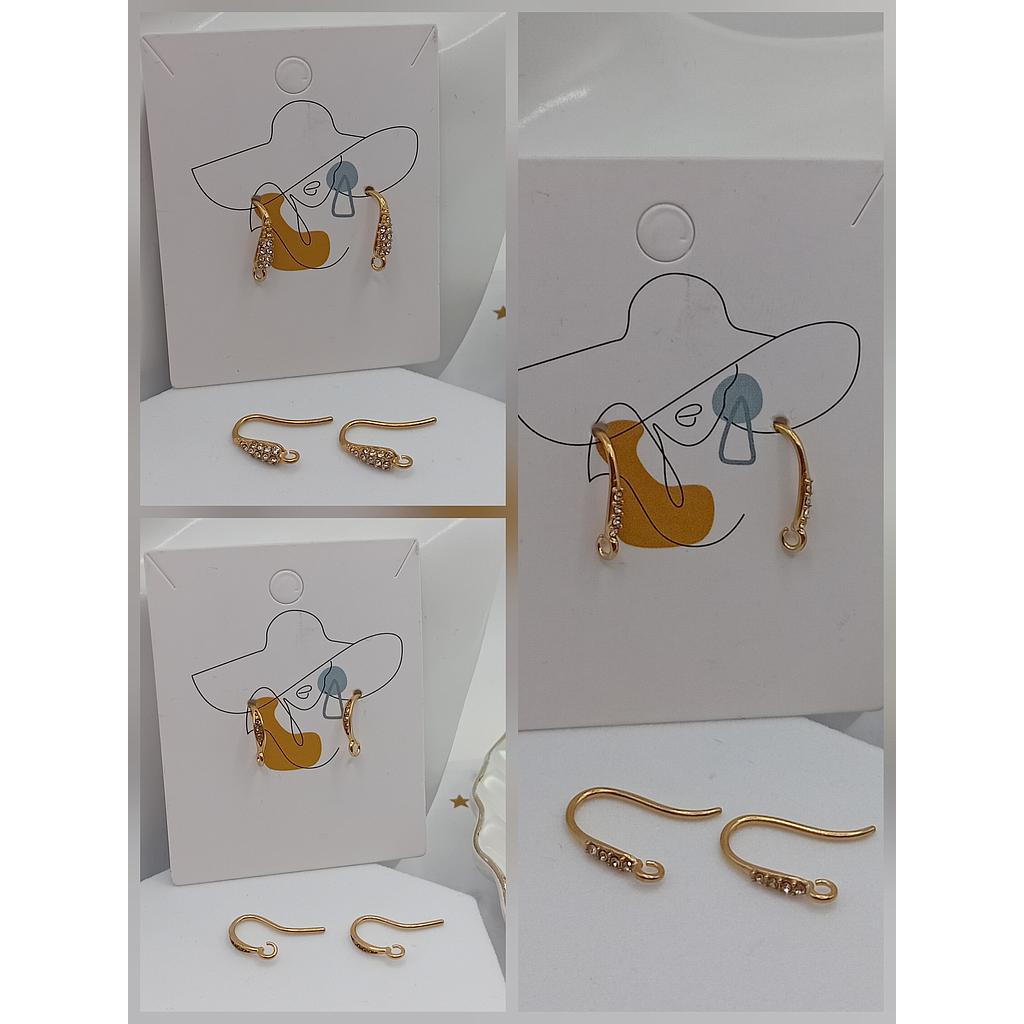 PATENTES DE GANCHITO CON CIRCONES ACERO