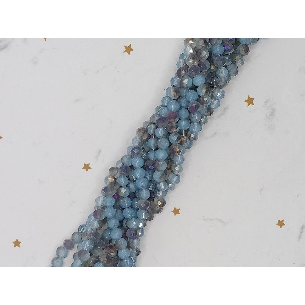CRISTAL RONDEL AZUL Y PURPURA 6MM