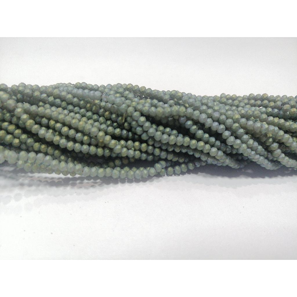 CRISTAL RONDEL MATE VERDE PISTACHO 2MM