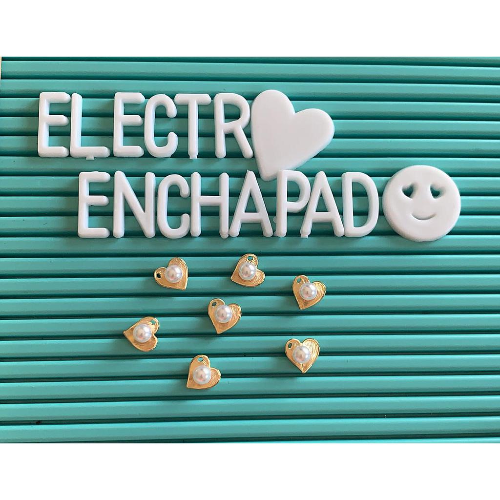 DIJE CORAZON CON PERLA ELECTROENCHAPADO