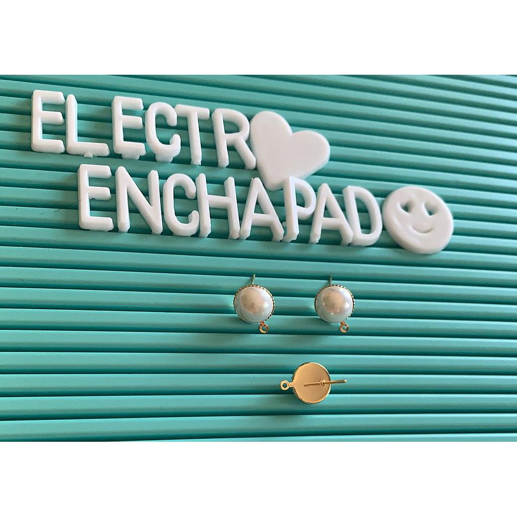 PATENTES DE ELECTROENCHAPADO CON PERLA 10MM