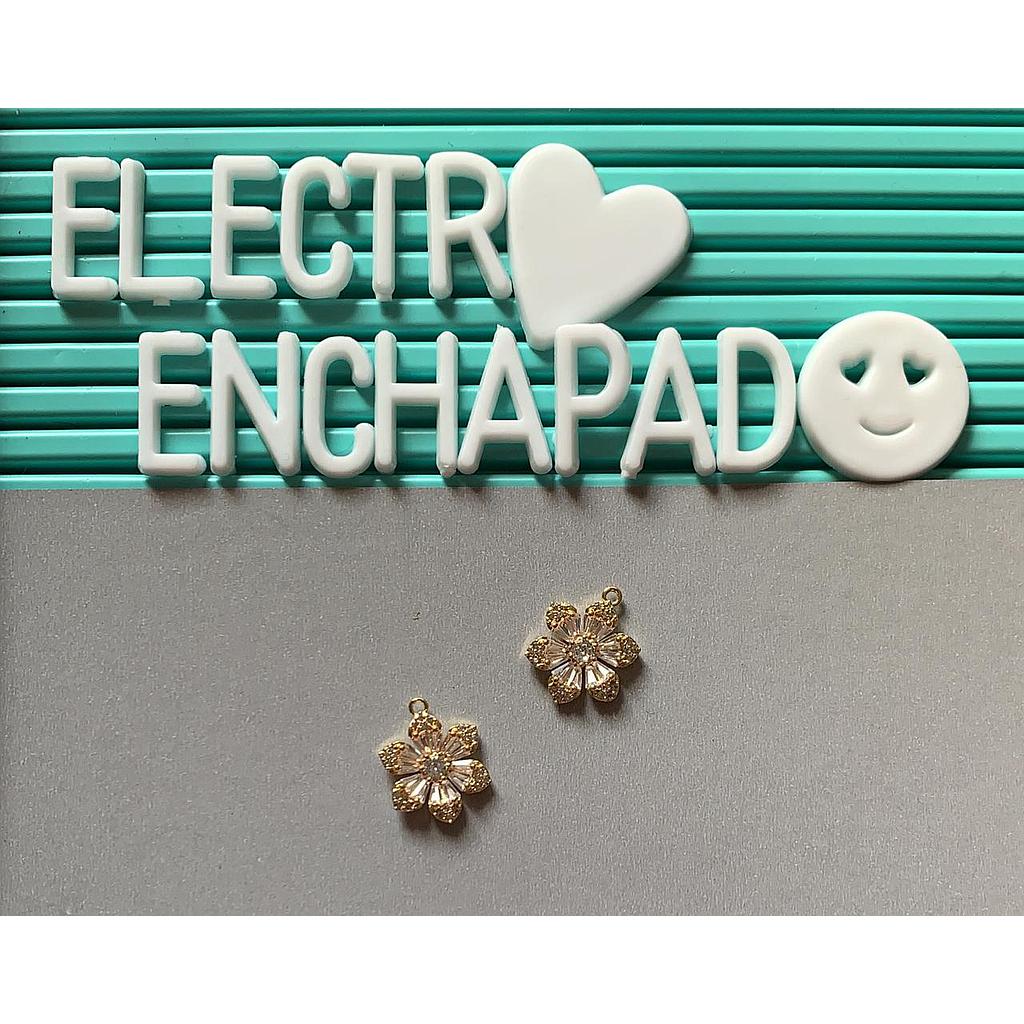 DIJE FLOR ELECTROENCHAPADO