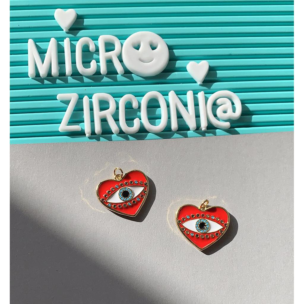 DIJE CORAZON CON OJO MICROCIRCONIA
