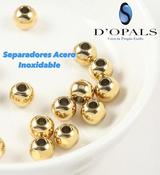 SEPARADOR DORADO 8X3MM AGUJERO GRANDE ACERO