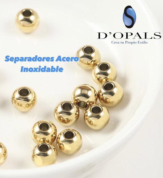 LIQUIDACION SEPARADOR DORADO 6X3MM AGUJERO GRANDE ACERO