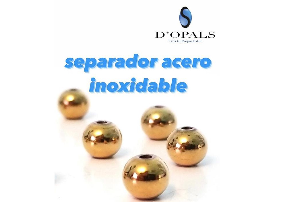 SEPARADOR DORADO 4X3MM AGUJERO GRANDE ACERO PAQUETE 100PCS