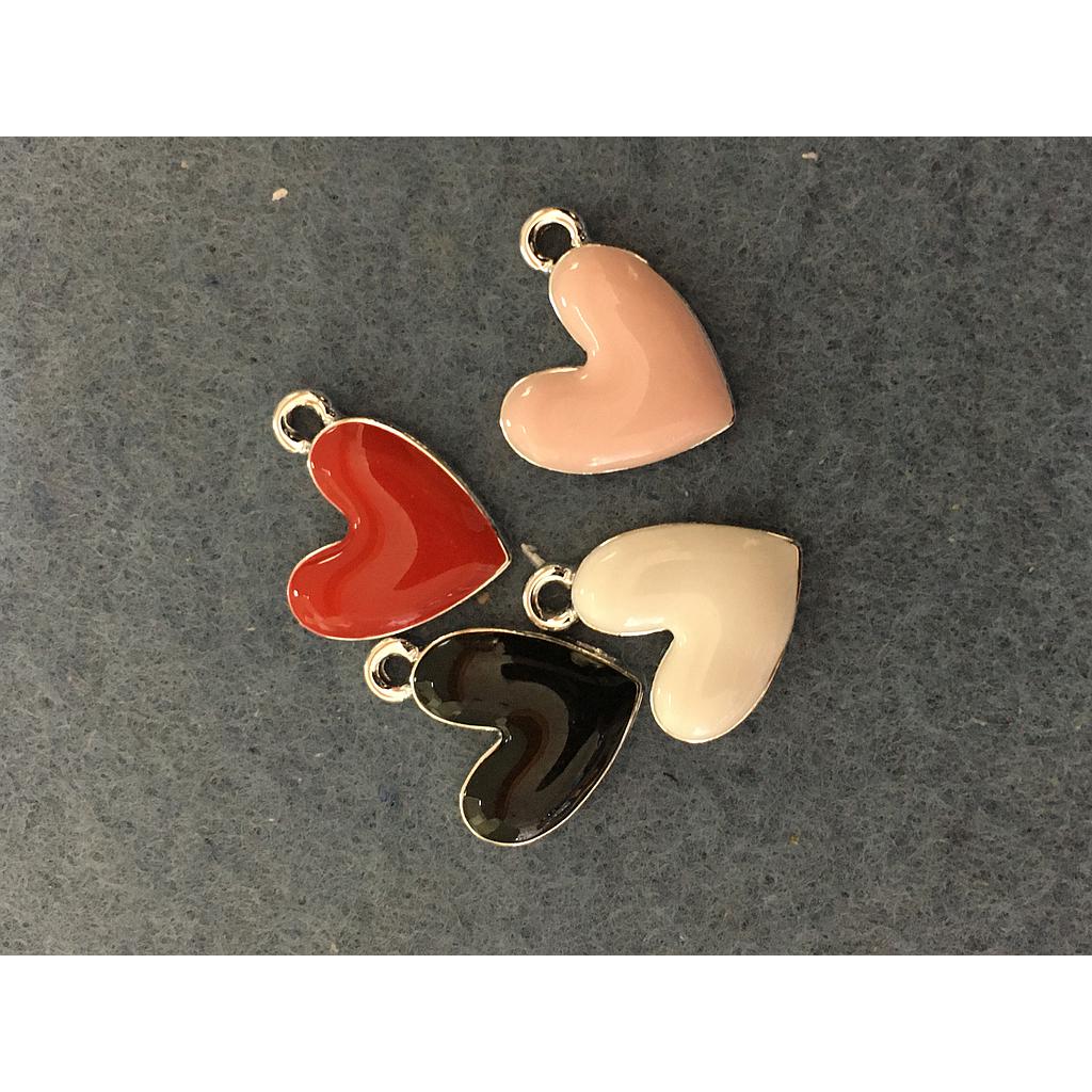DIJE CORAZON ENAMEL 4 PIEZAS