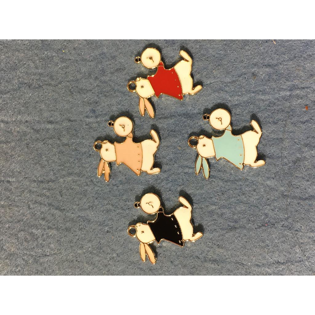 DIJE CONEJO ENAMEL 4 PIEZAS