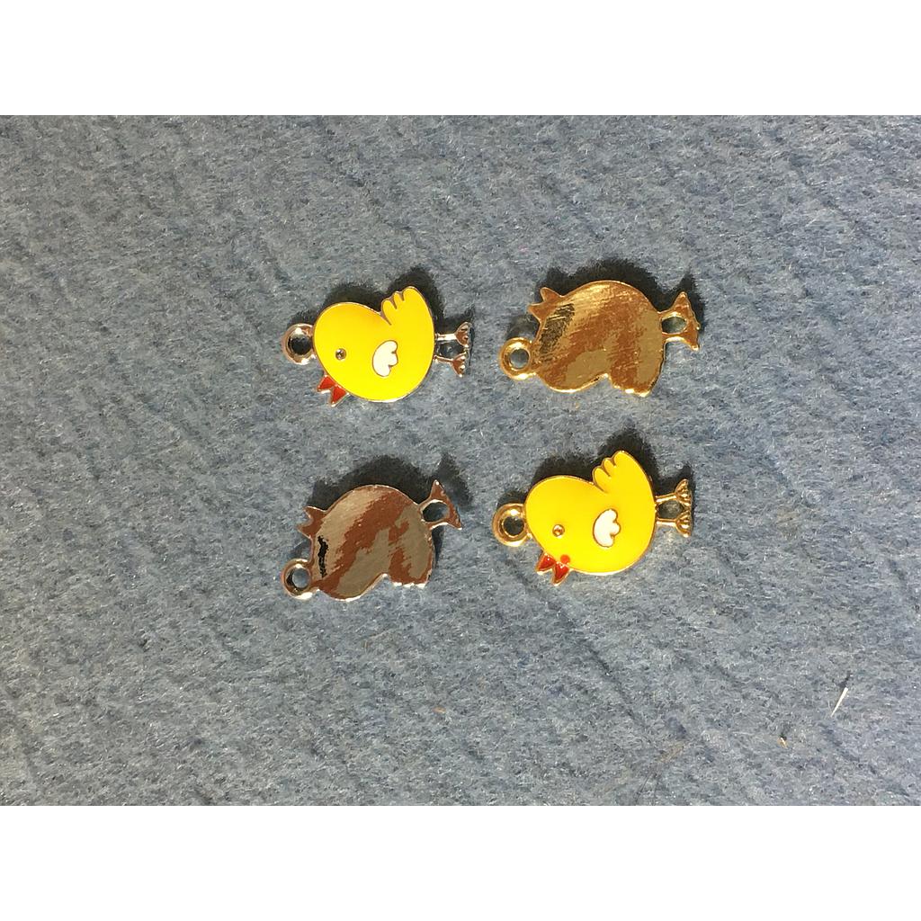 DIJE POLLITO DE ENAMEL 4 PIEZAS