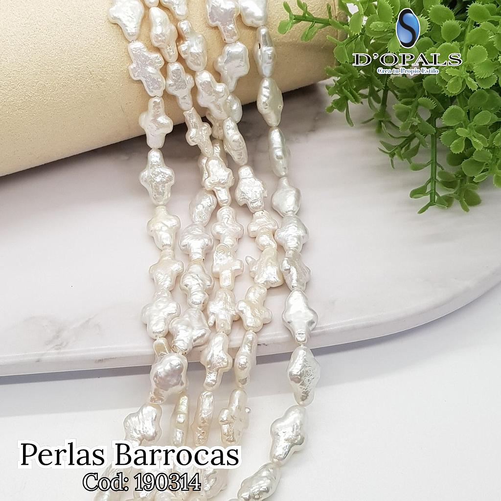 PERLA BARROCA CRUCES 30 PCS APROX.