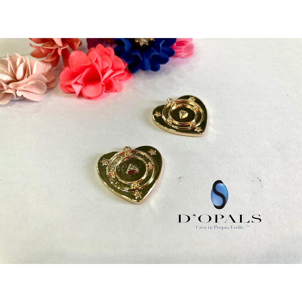 DIJE CORAZON ELECTROENCHAPADO 21MM