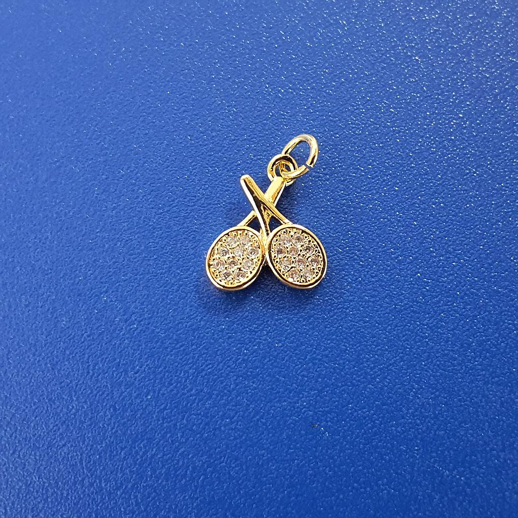 DIJE RAQUETA MICROCIRCONIA