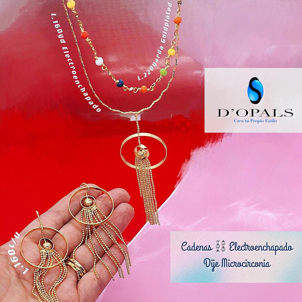 DIJE DE ARGOLLAS Y CADENA MICROCIRCONIA