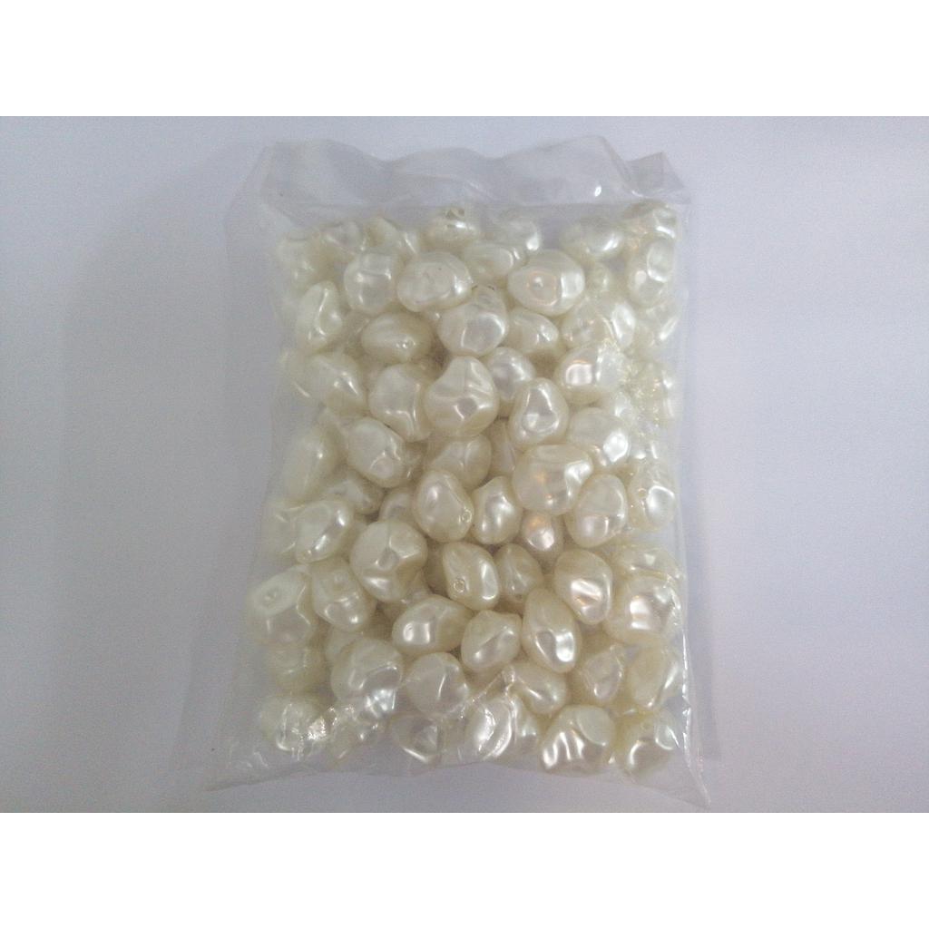 PERLA ACRILICA BARROCA NACARADA 20X18MM PAQUETE 100 PCS