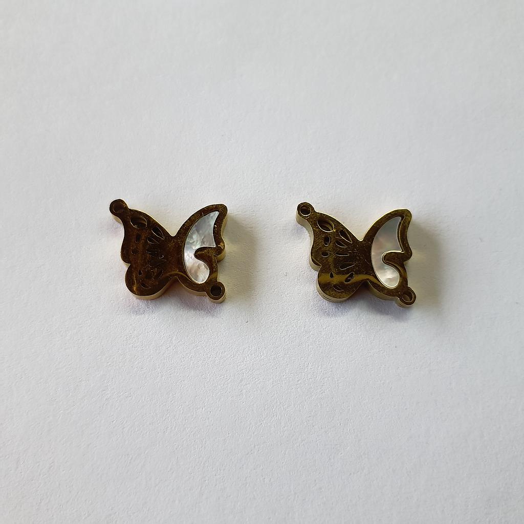 DIJE MARIPOSA CON CONCHA ACERO