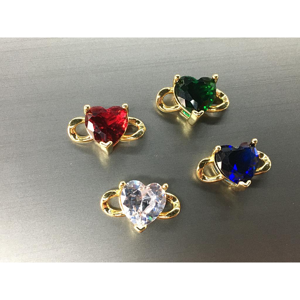 DIJE CORAZON CON CRISTAL MICROCIRCONIA