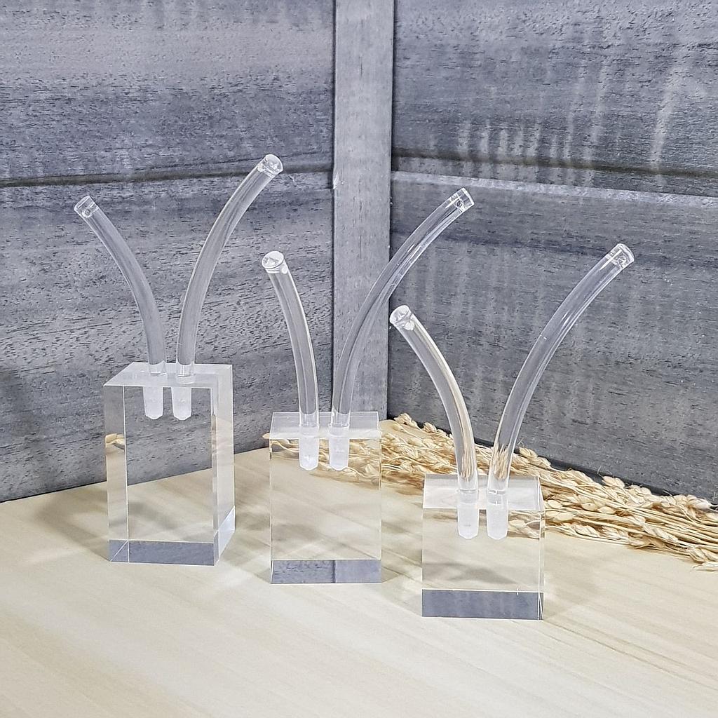 EXHIBIDOR ACRILICO PARA ARETES SET 3 PCS