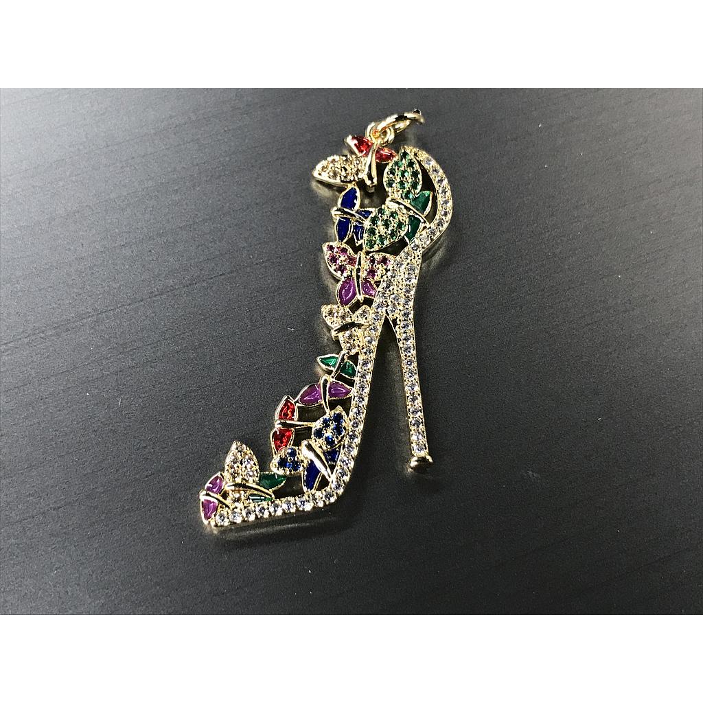 DIJE TACON CON HOJAS MICROCIRCONIA