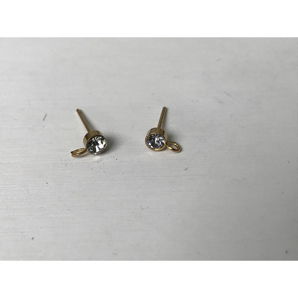 PATENTES CON CIRCONIA 4MM ACERO