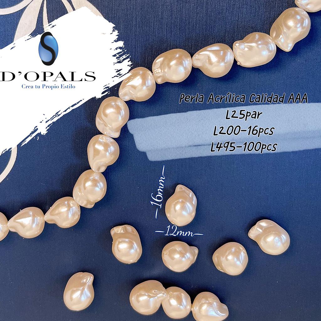 PERLAS ACRILICAS BARROCAS 16X12MM 100PCS
