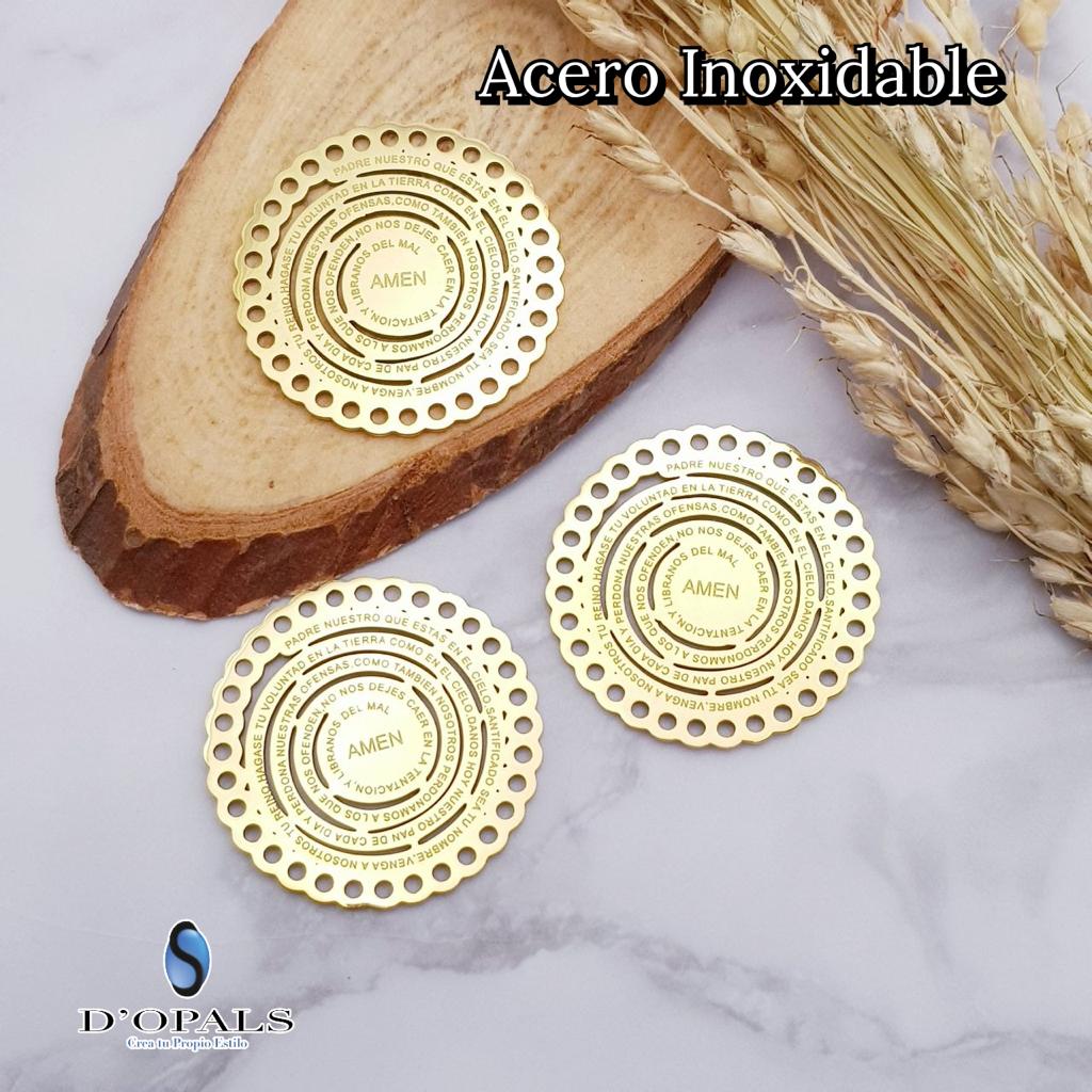 DIJE PADRE NUESTRO ACERO 30MM