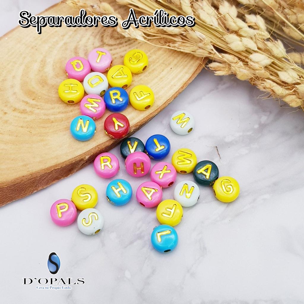 SEPARADORES LETRAS MULTICOLOR Y DORADO 7X3MM 10GRS