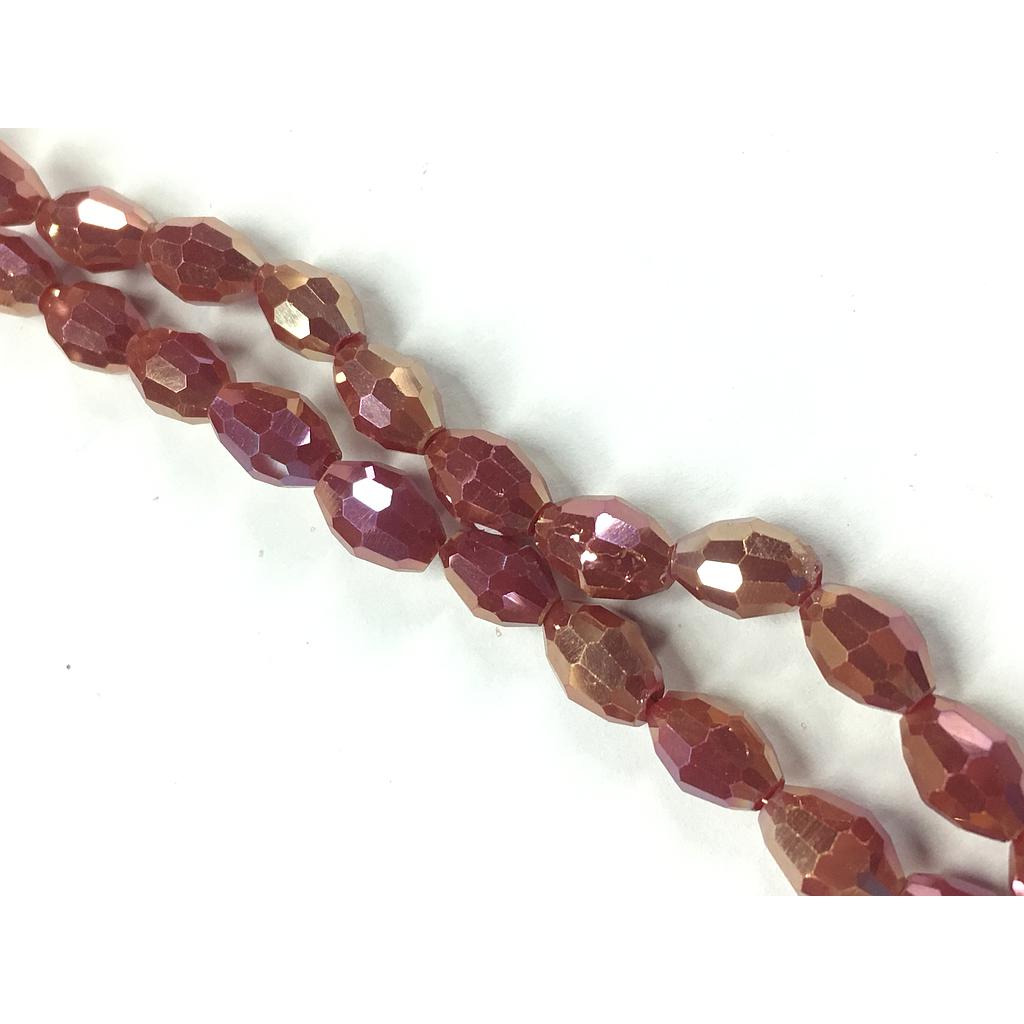 CRISTAL ARROZ 6X8MM ROJO CON MARRON AB