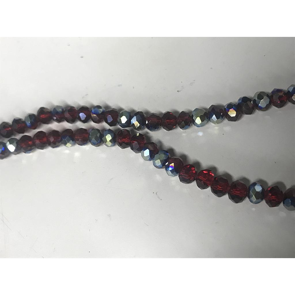 CRISTAL RONDEL OCRE CON VERDE 6MM