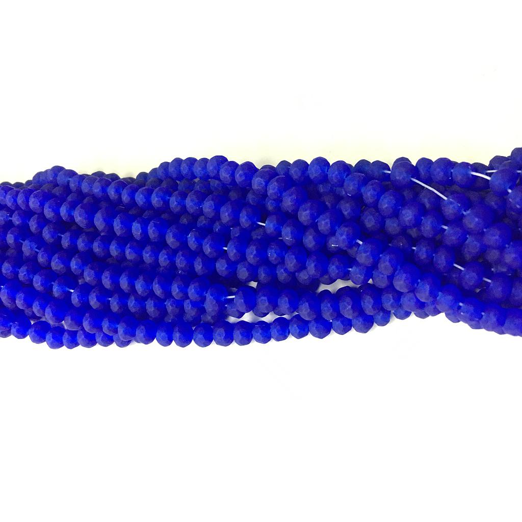 CRISTAL RONDEL MATE AZUL ELECTRICO 4MM