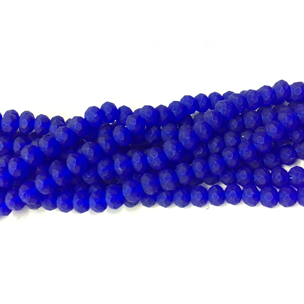 CRISTAL RONDEL MATE AZUL ELECTRICO 6MM