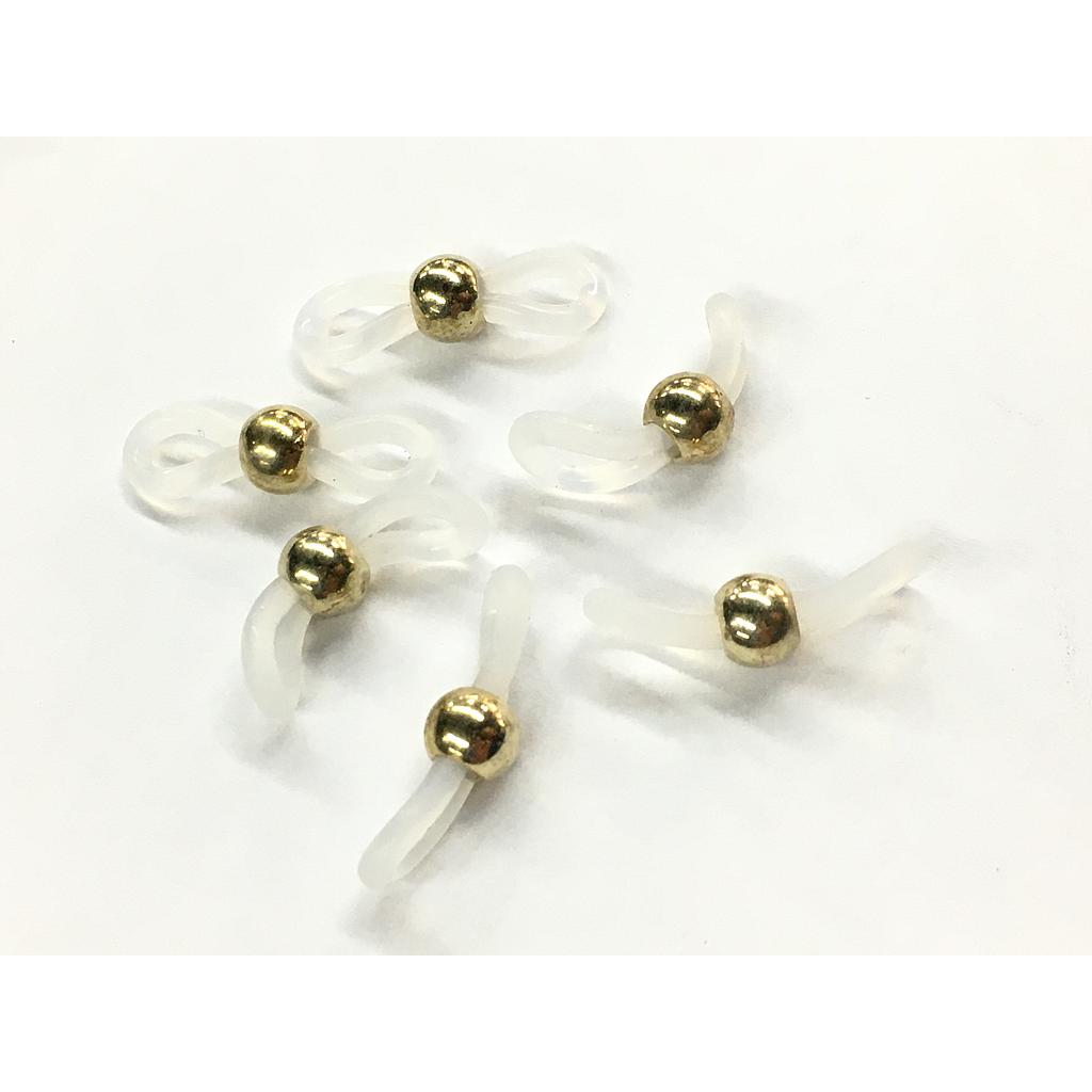 PORTA LENTES TRANSPARENTE CON DORADO