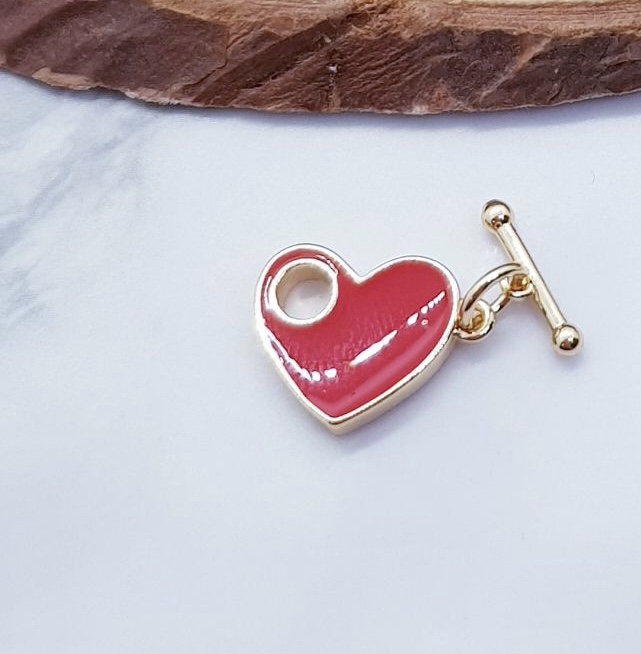 BROCHE CORAZON ENAMEL Y ELECTROENCHAPADO