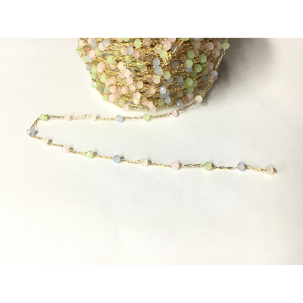 CADENA CON CRISTAL RONDEL ELECTROENCHAPADO