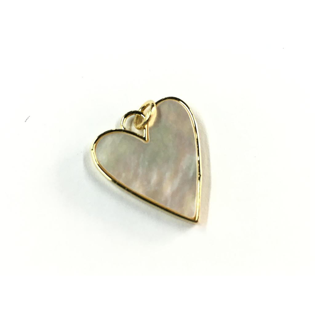 DIJE CORAZON CON CONCHA NACAR MICROCIRCONIA