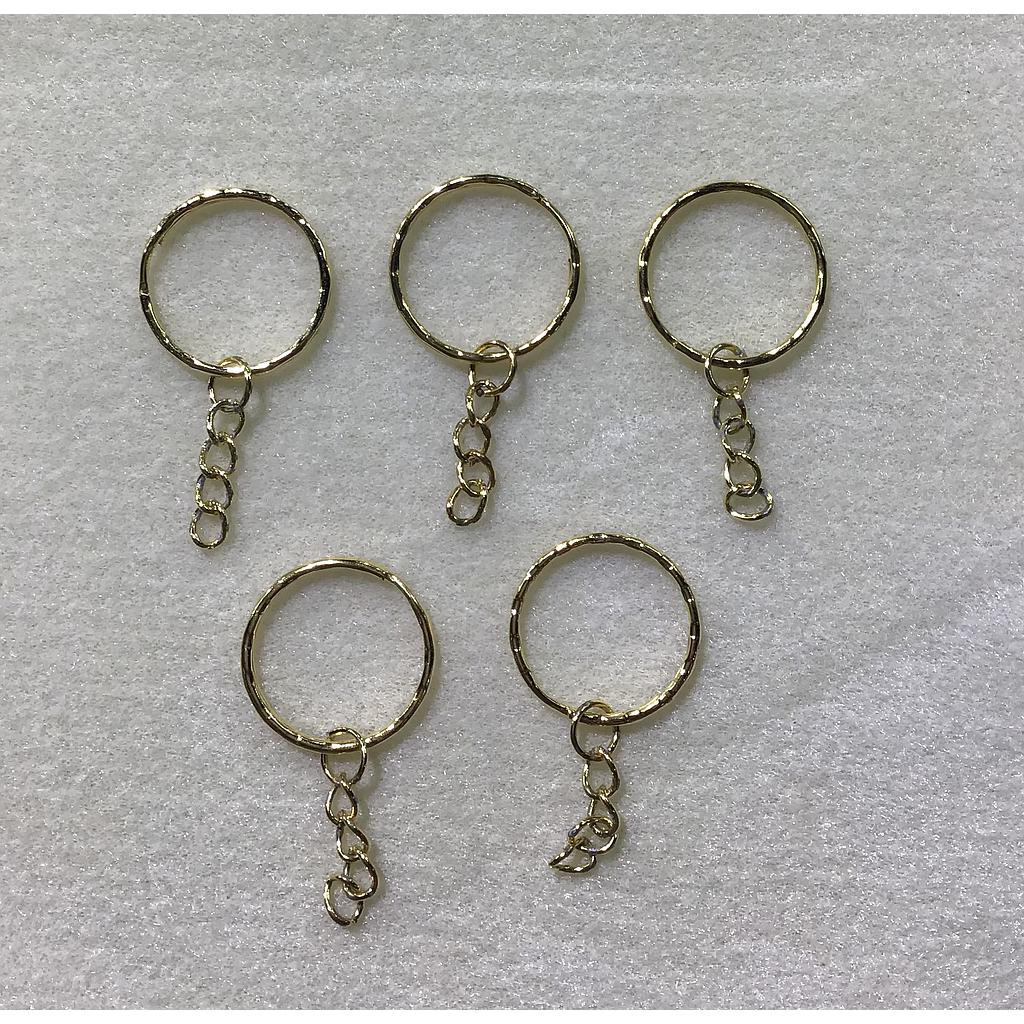 ARGOLLAS PARA LLAVERO DORADAS 28MM 12PCS