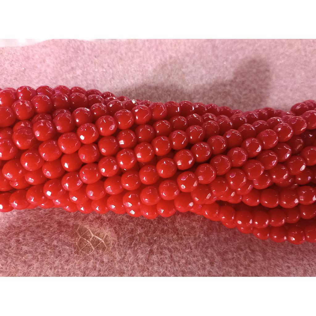 PIEDRA AGATA FACETADA ROJA 6MM